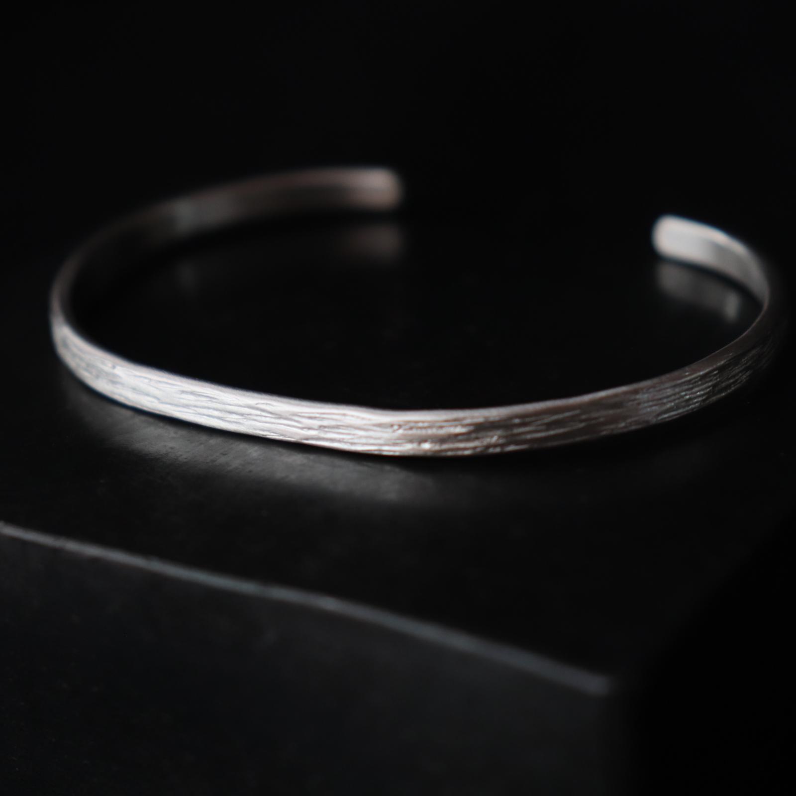 【shirabeしらべ×麦仕上げ3.0】silver950 幅約3.5㎜×厚約1.8㎜ バングル/受注制作 | 7枚目